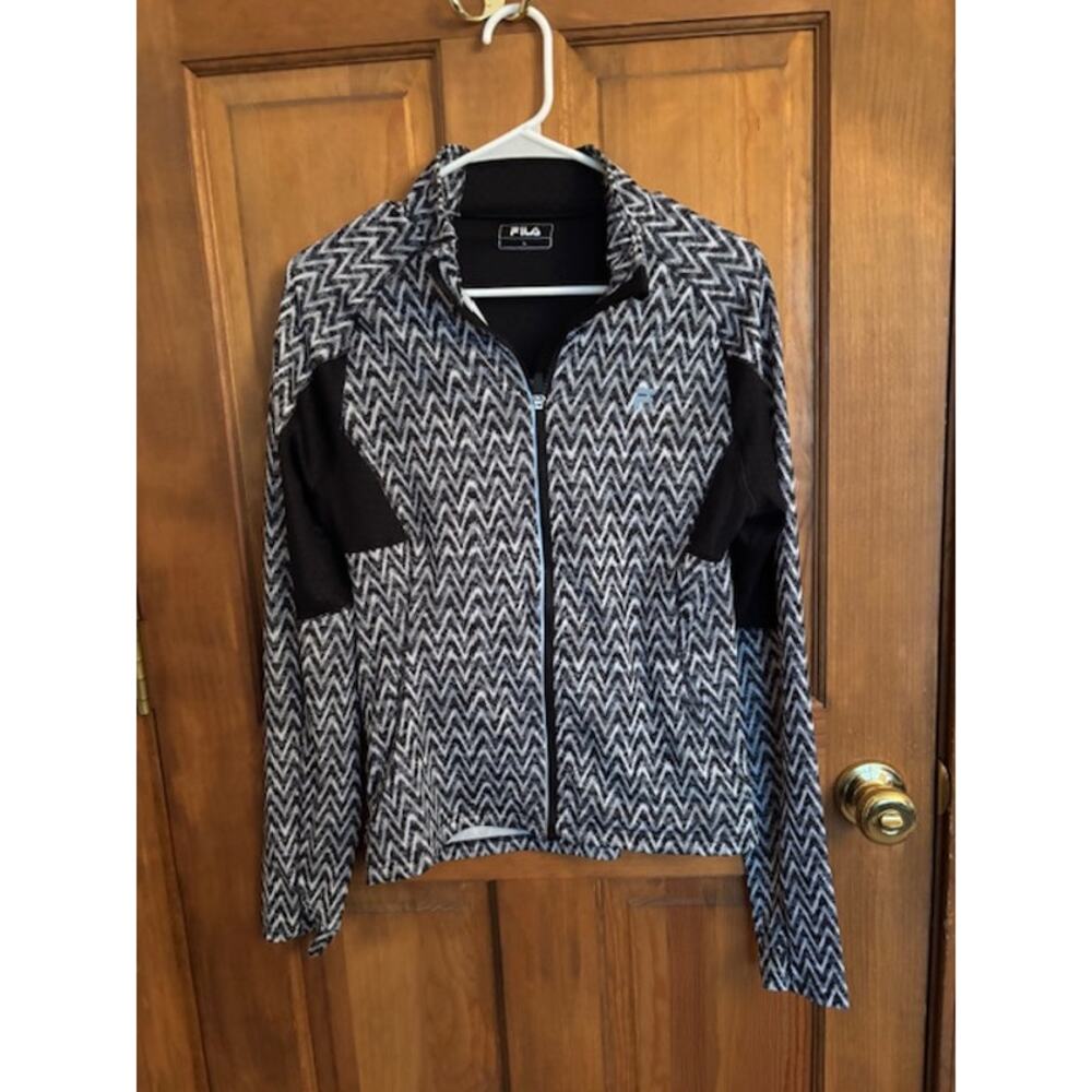 Women’s FILA Black/White/Gray Full Zipper Jacket Size Large